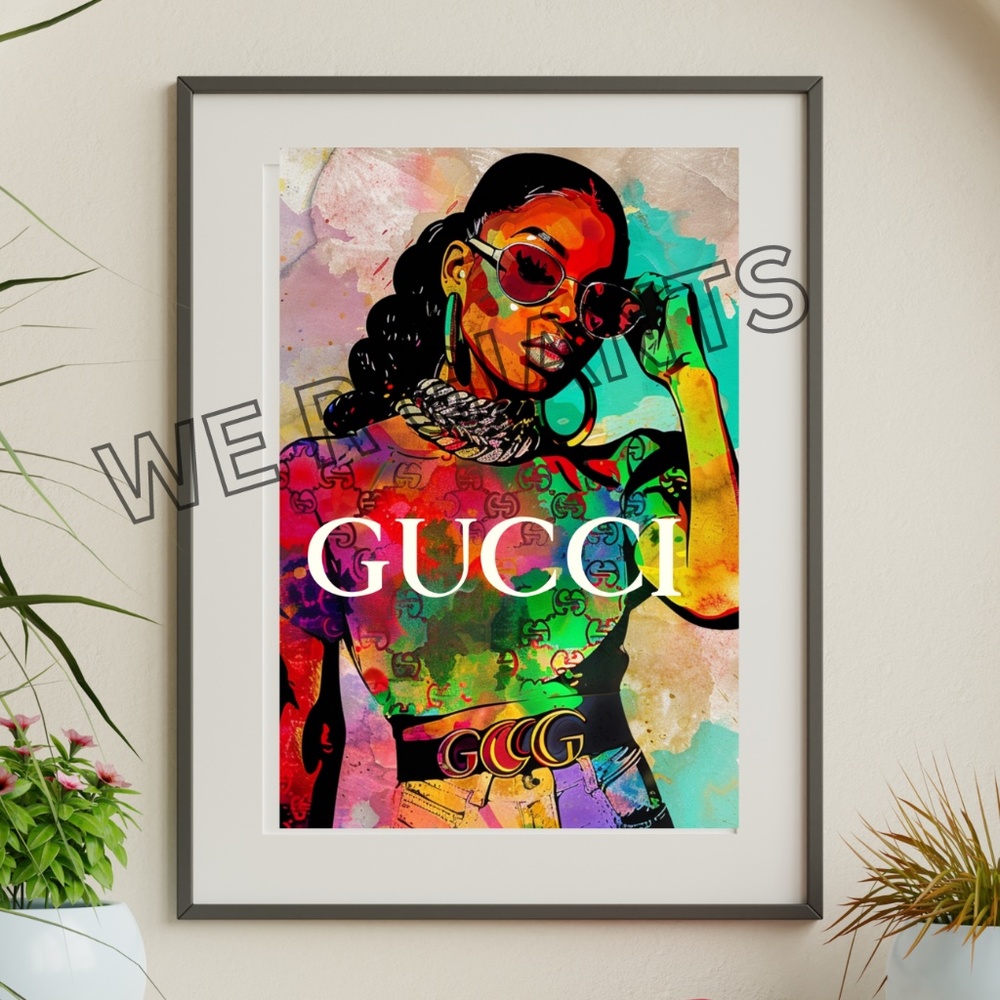 Gucci Pop Art Print 11x17 Wall Decor Urban Wall Art Hip Trendy Art By Denardai